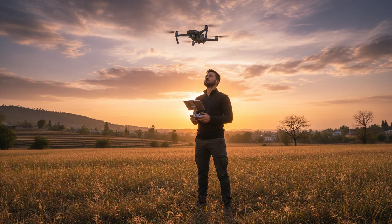 Drone pilot in flight